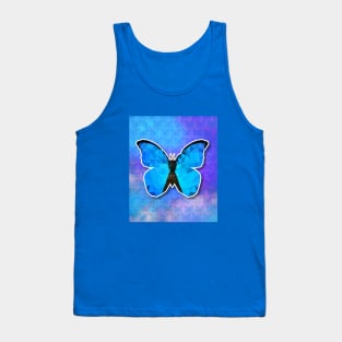 Low Poly Art - Blue Butterfly Tank Top